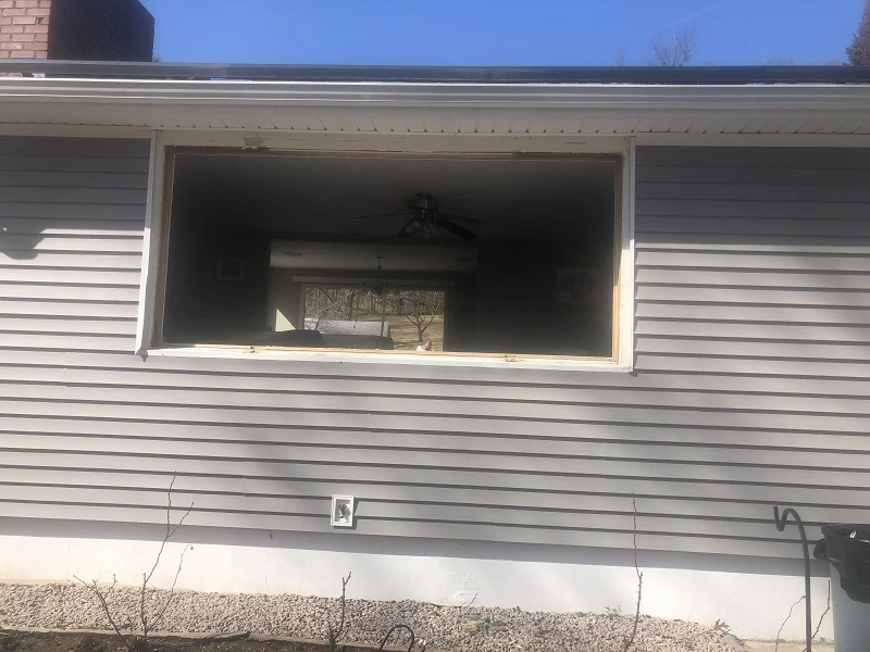 Window removed and ready for replacement